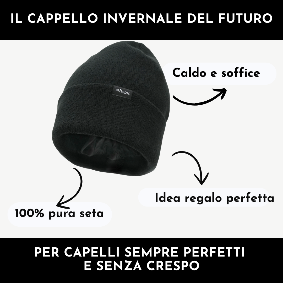 cappello nera seta invernale anticrespo. Perfetta idea regalo