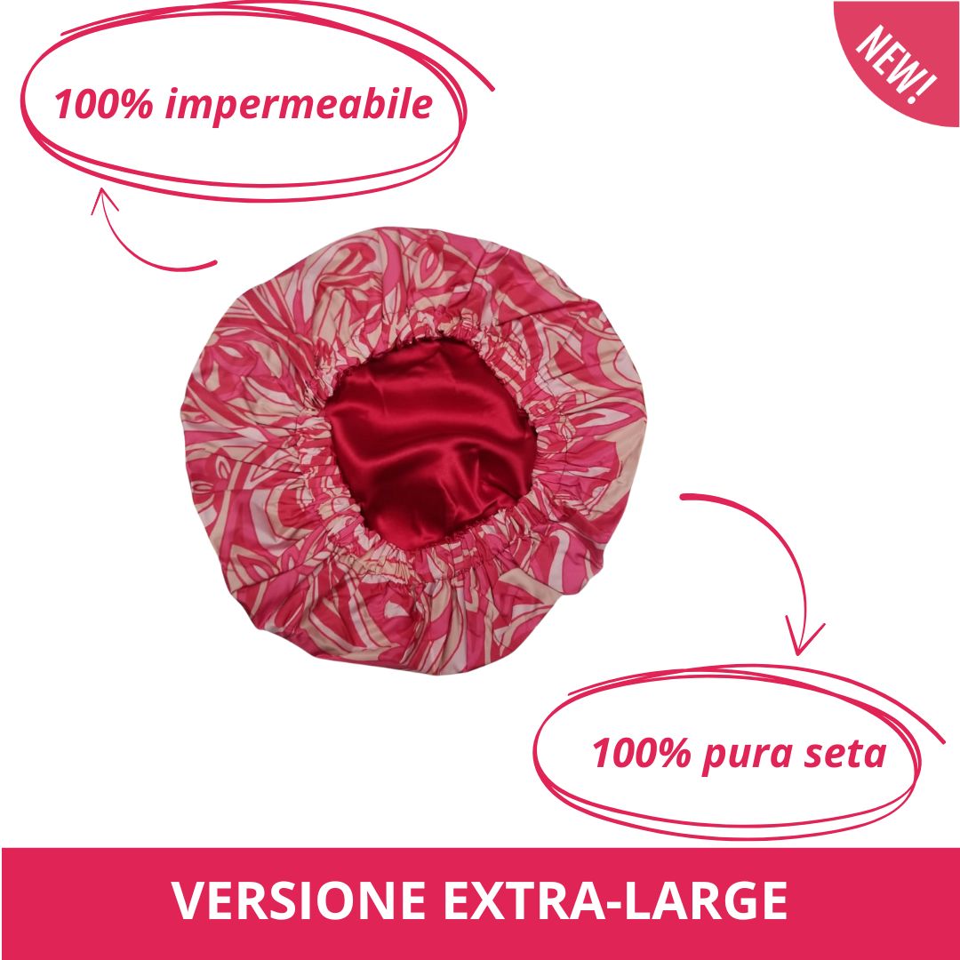Cuffia doccia Extra Large in Seta | Fantasia Pink
