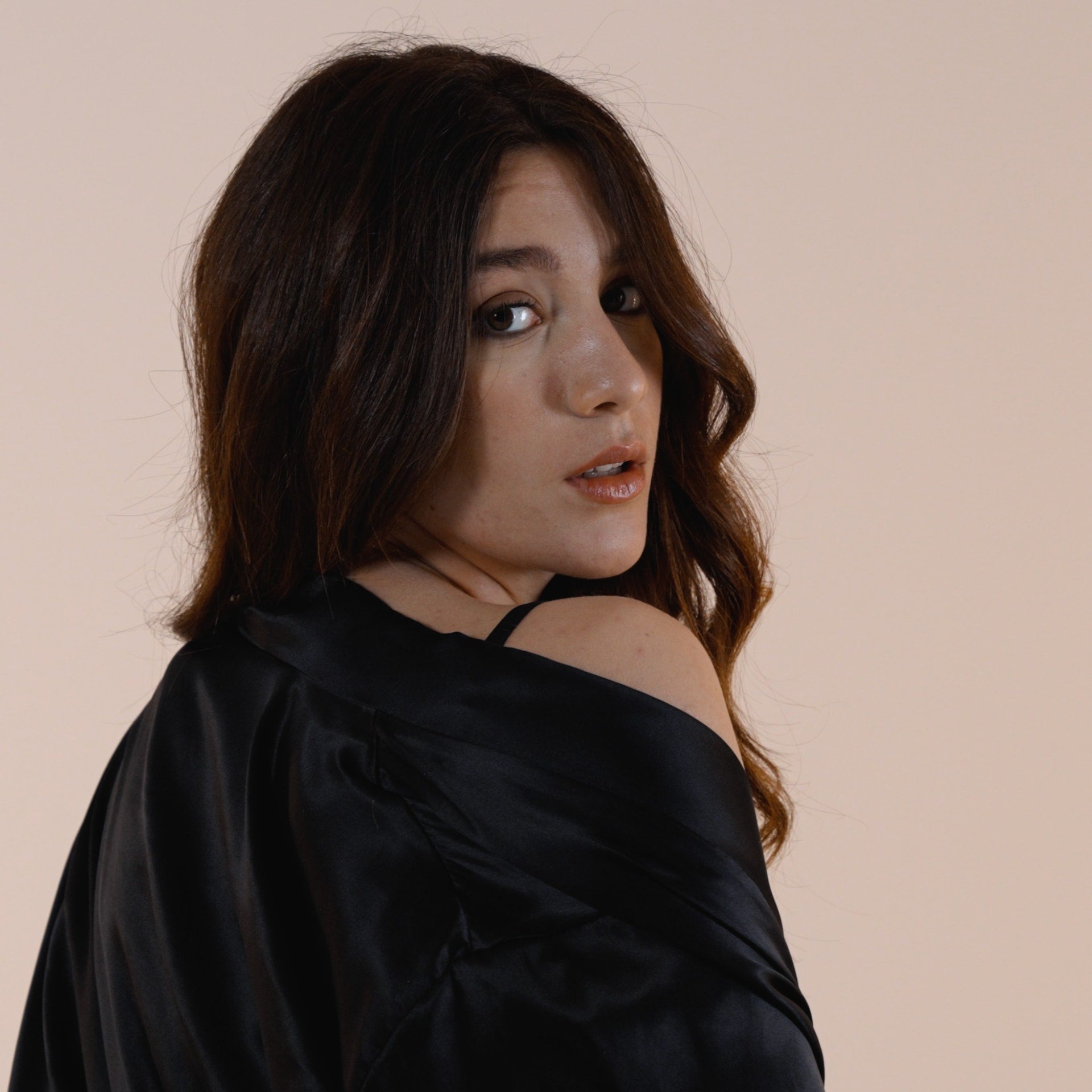 Kimono de seda | Negro