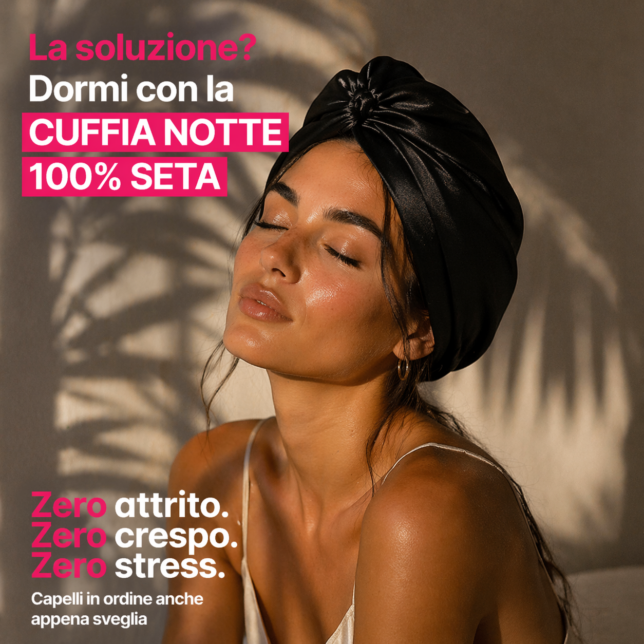 gorro de seda para el cabello | Negro