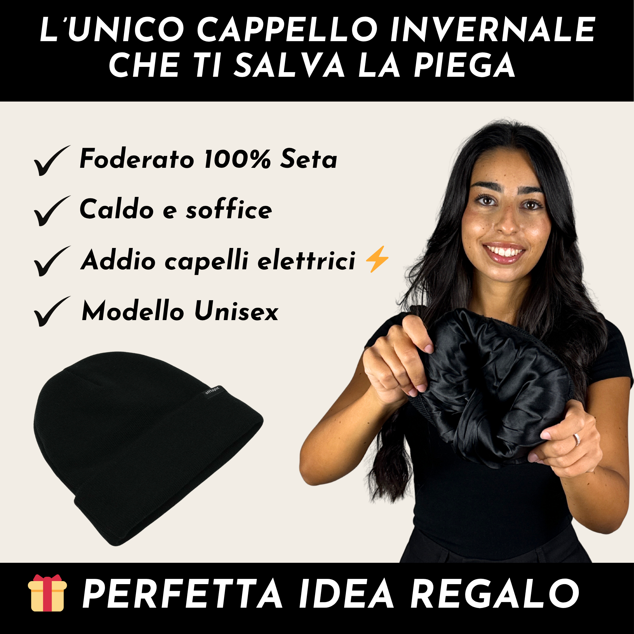 cappello invernale in pura seta. perfetta idea regalo