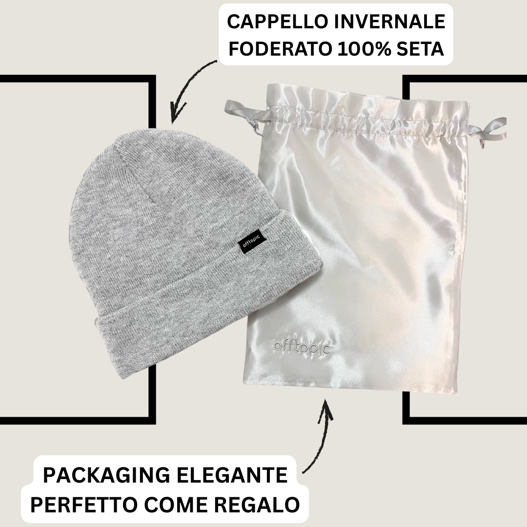 Cappello Invernale unisex 100% Seta | Grigio