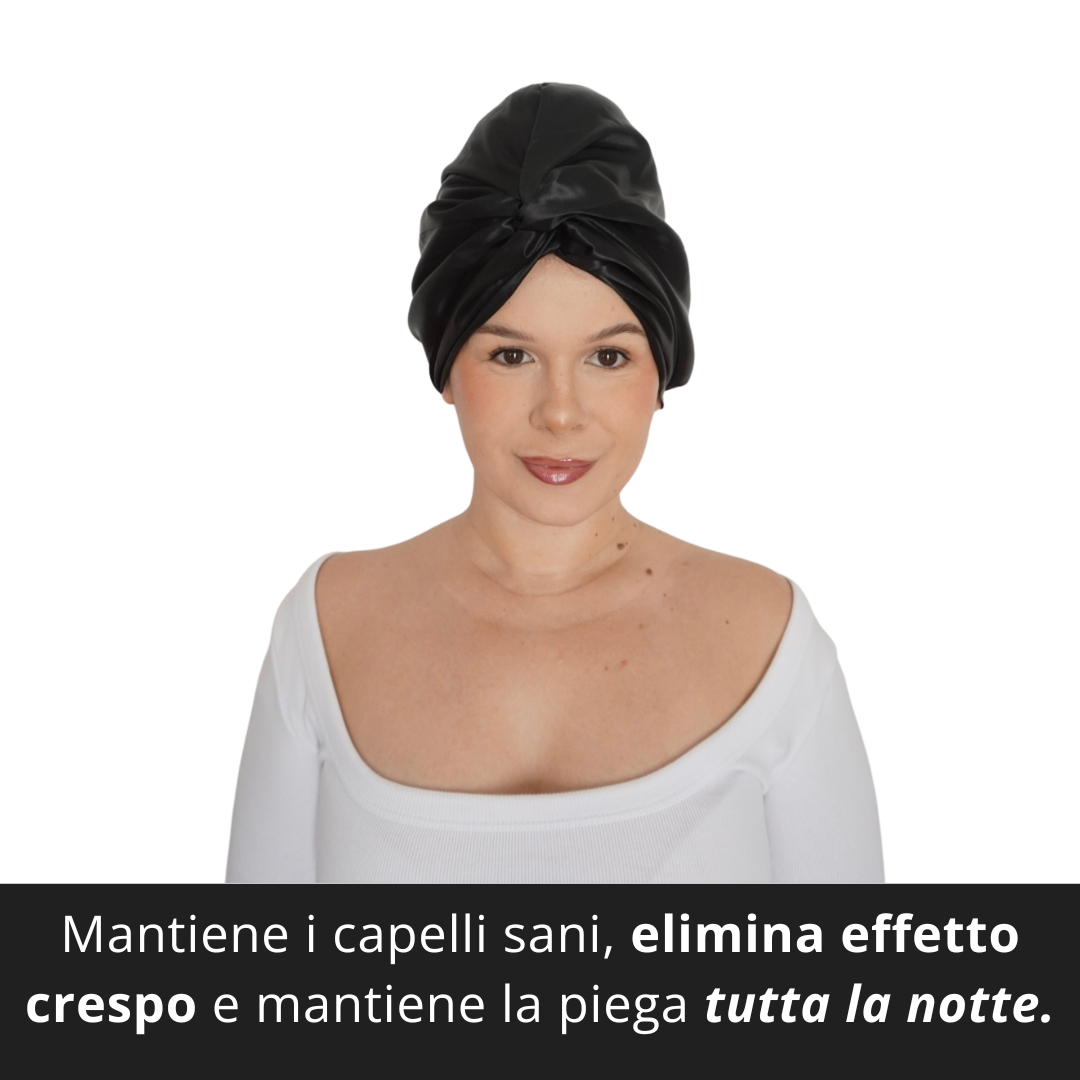Cuffia di Seta Per Capelli  | Nera