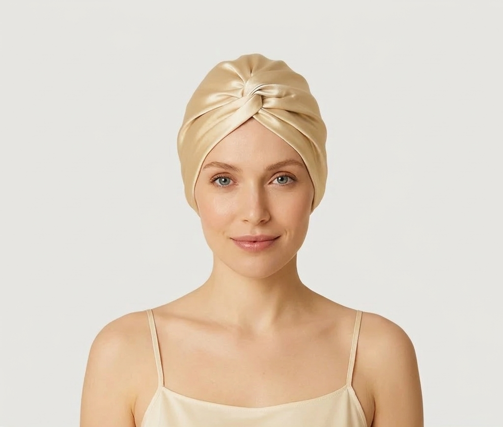 Seidenkappe für das Haar | Karamell