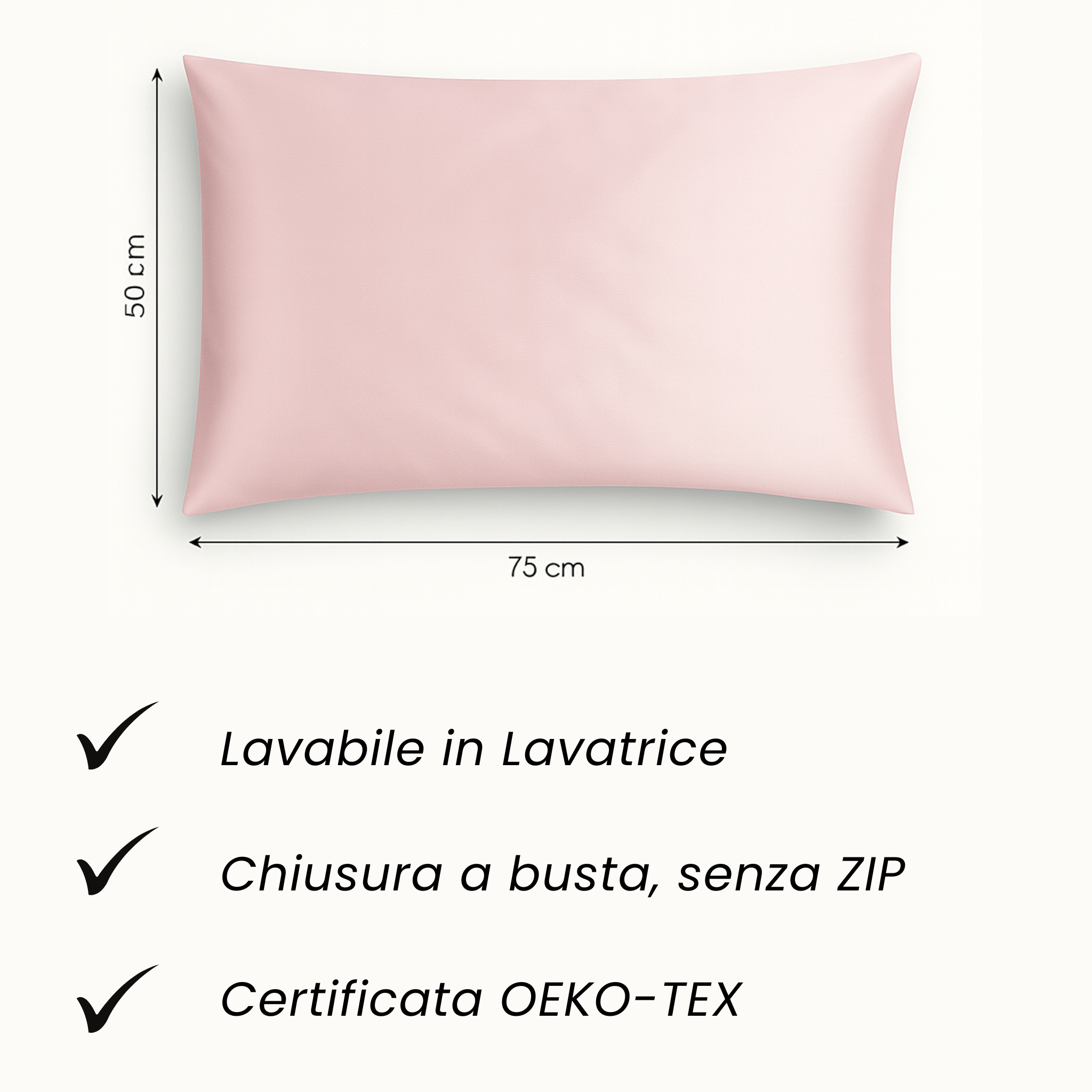 Federa 100% Seta Anticrespo | Rosa