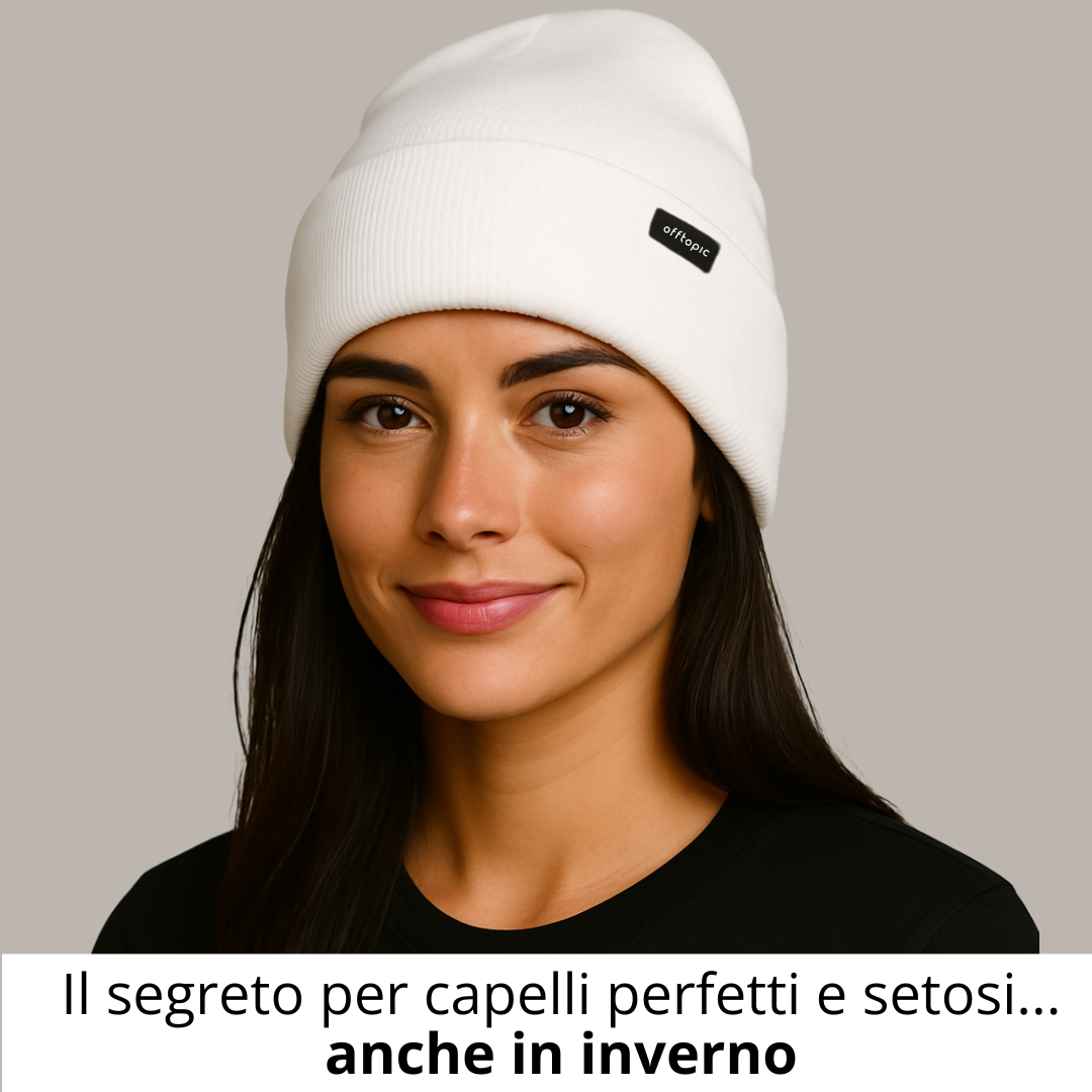 Cappello Invernale unisex 100% Seta | Bianco