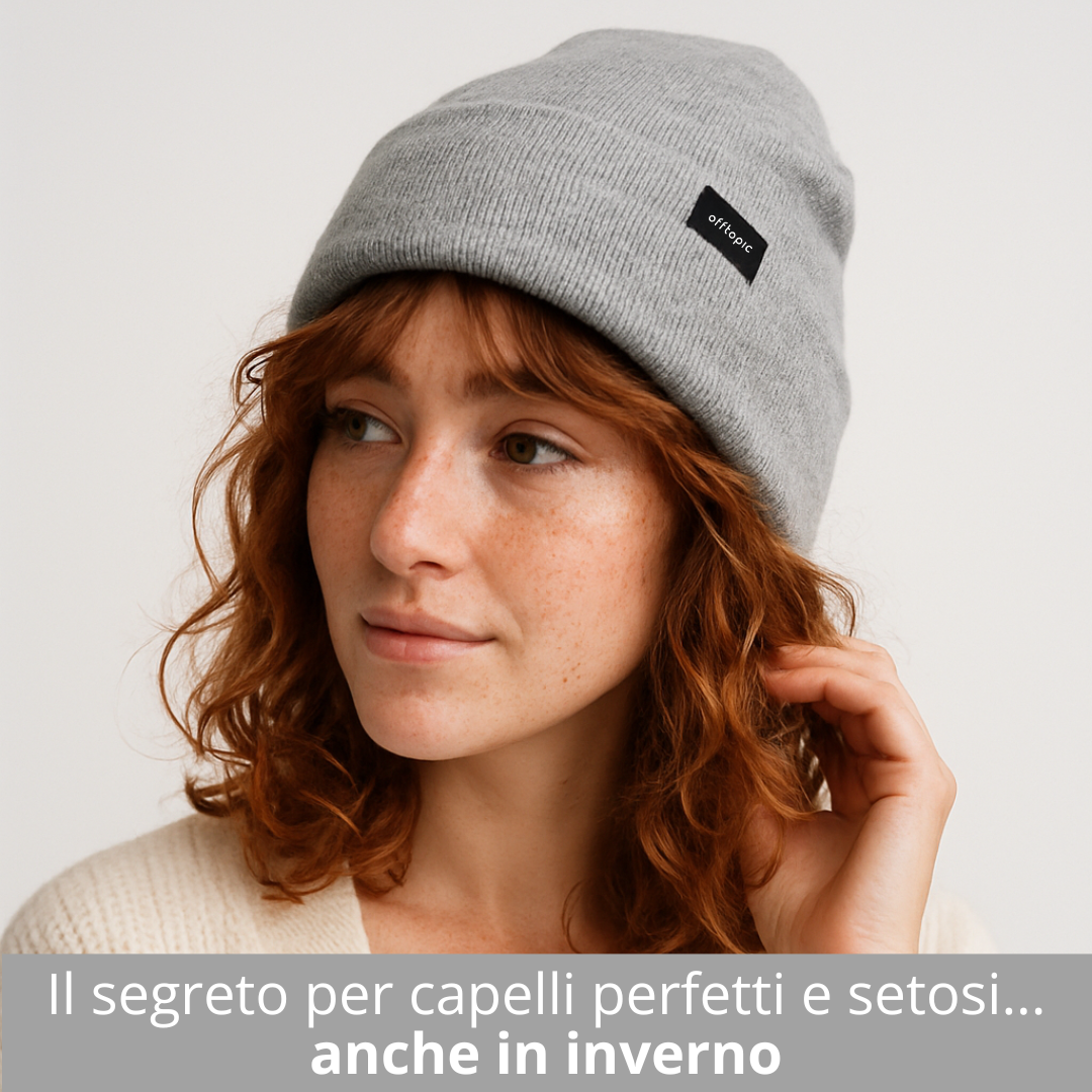 Cappello Invernale unisex 100% Seta Grigio