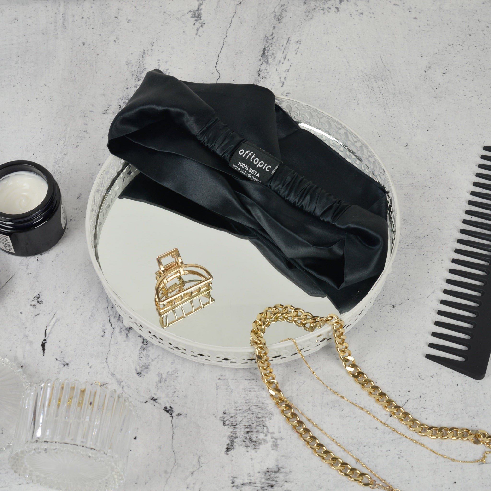 fascia per capelli seta skincare