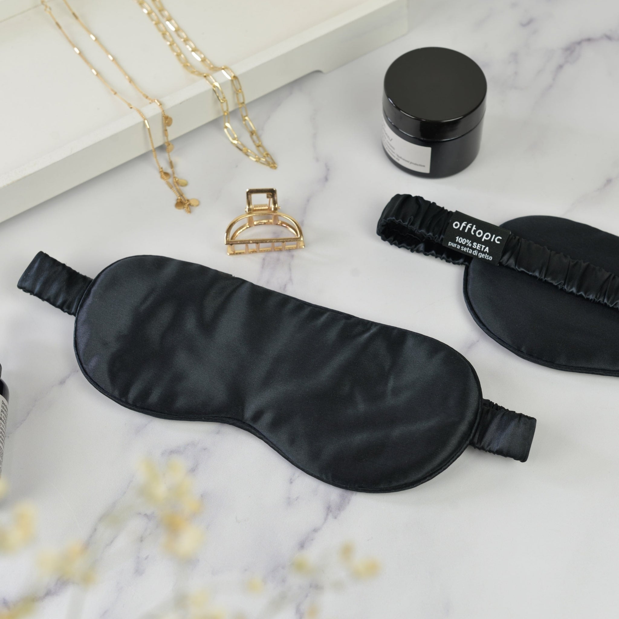 mascherine per dormire in seta nera