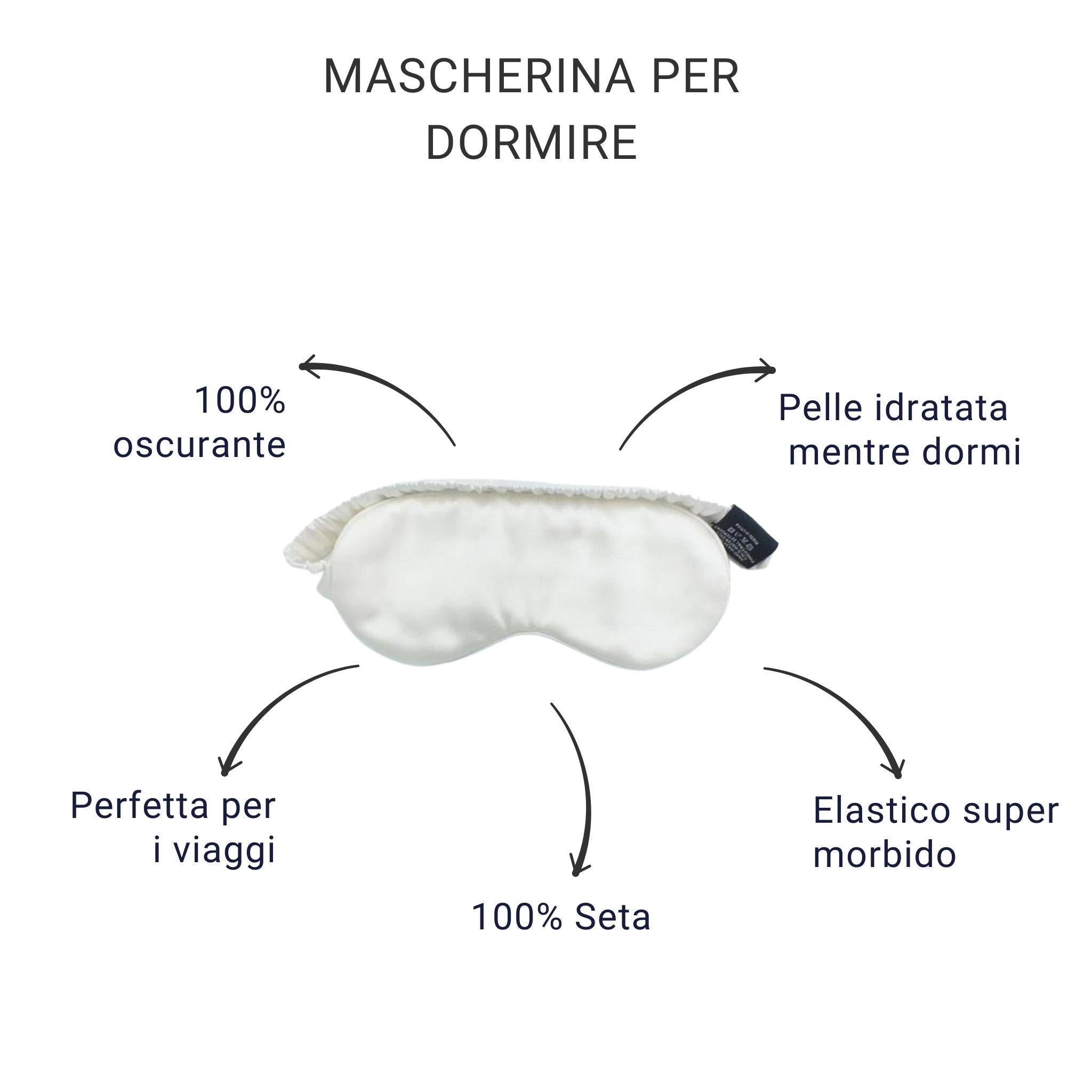 mascherina di seta viaggio per dormire