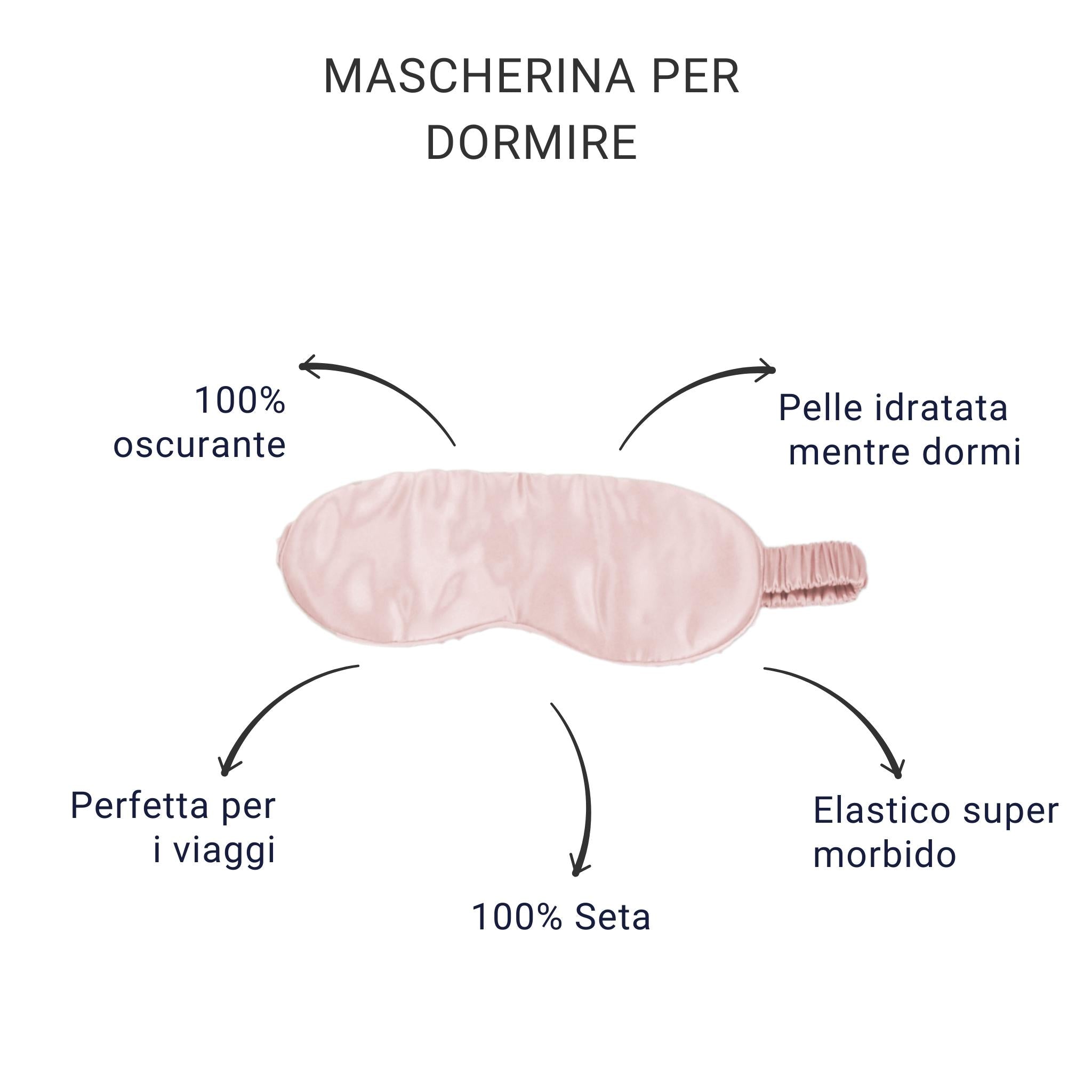 Mascherina seta rosa per dormire in viaggio