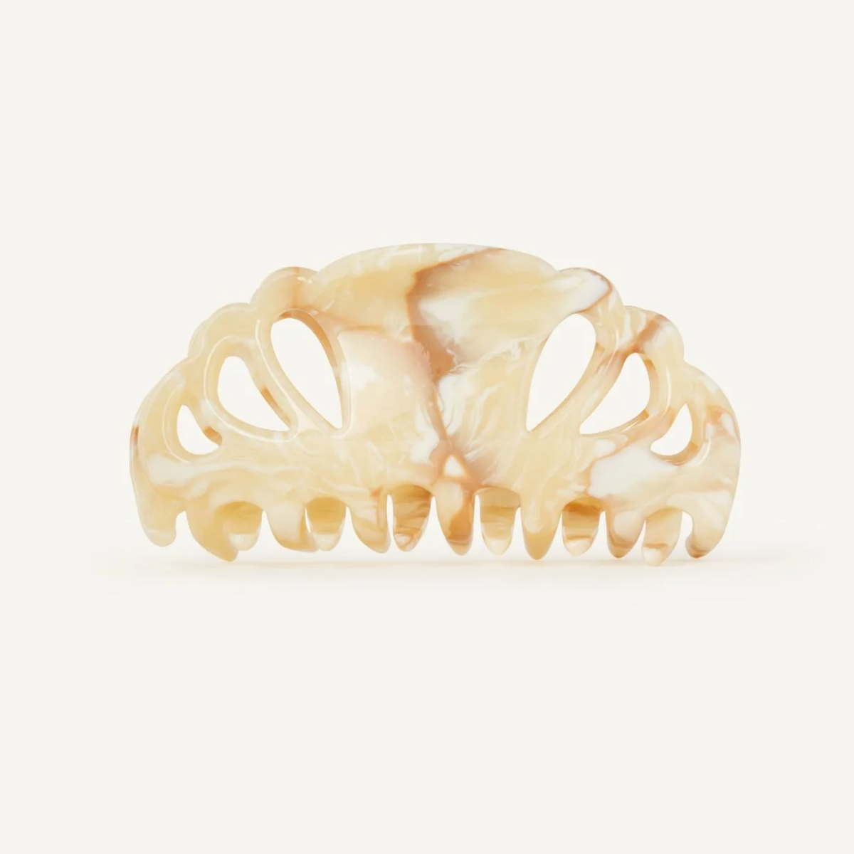 FLOWER CLIP IN ACETATO - AVORIO DORATO
