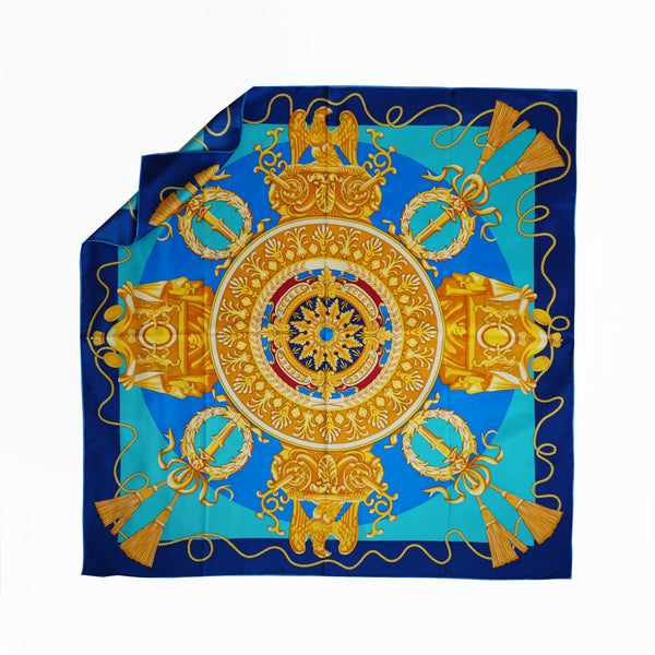 Foulard seta multicolor verde Lavanda