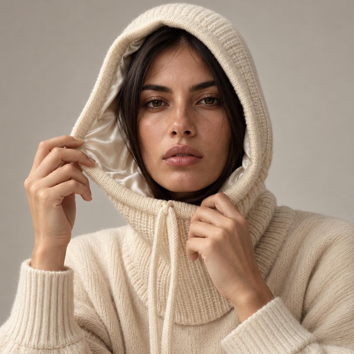 Balaclava Misto Cashmere & Seta | Crema