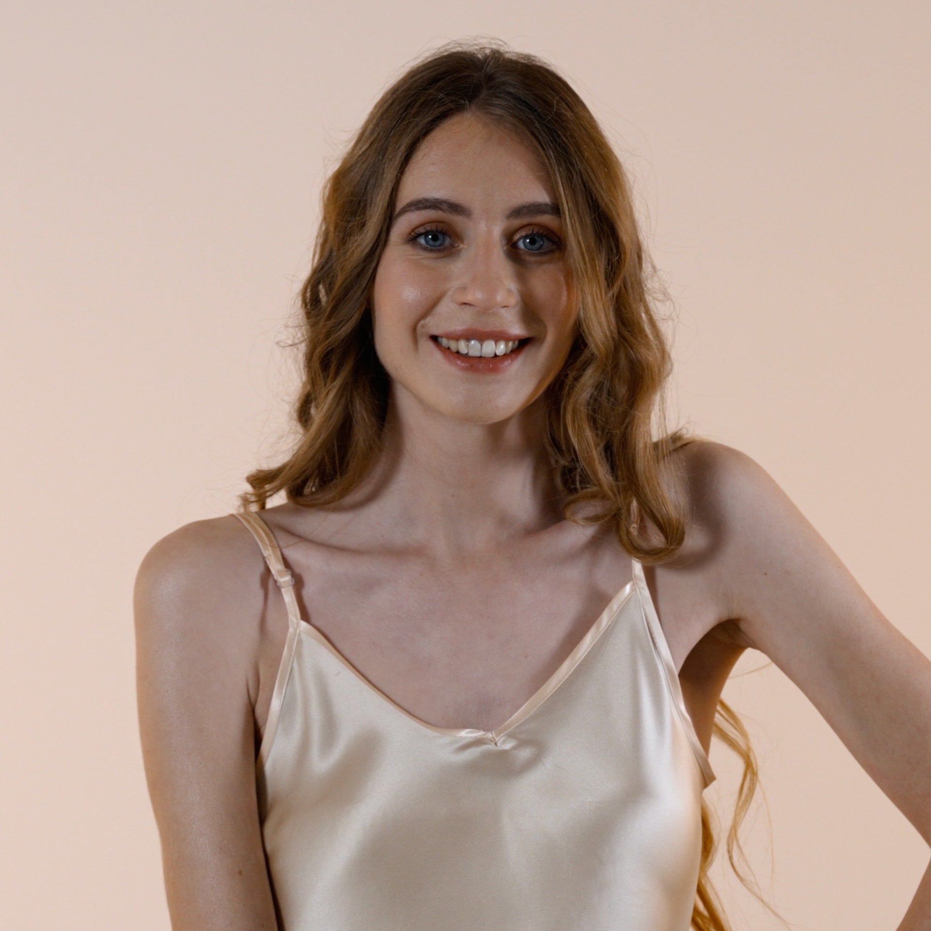 Canotta Sottogiacca Canotta Raso Beige Canotta Di Seta Sottogiacca