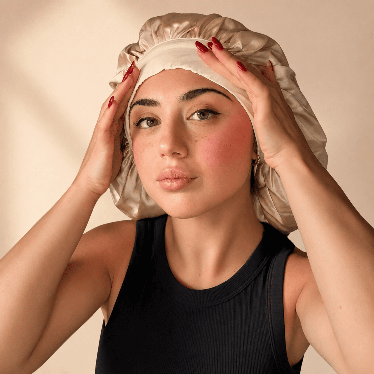 Cuffia Extra Large di Seta Per Capelli | Caramel