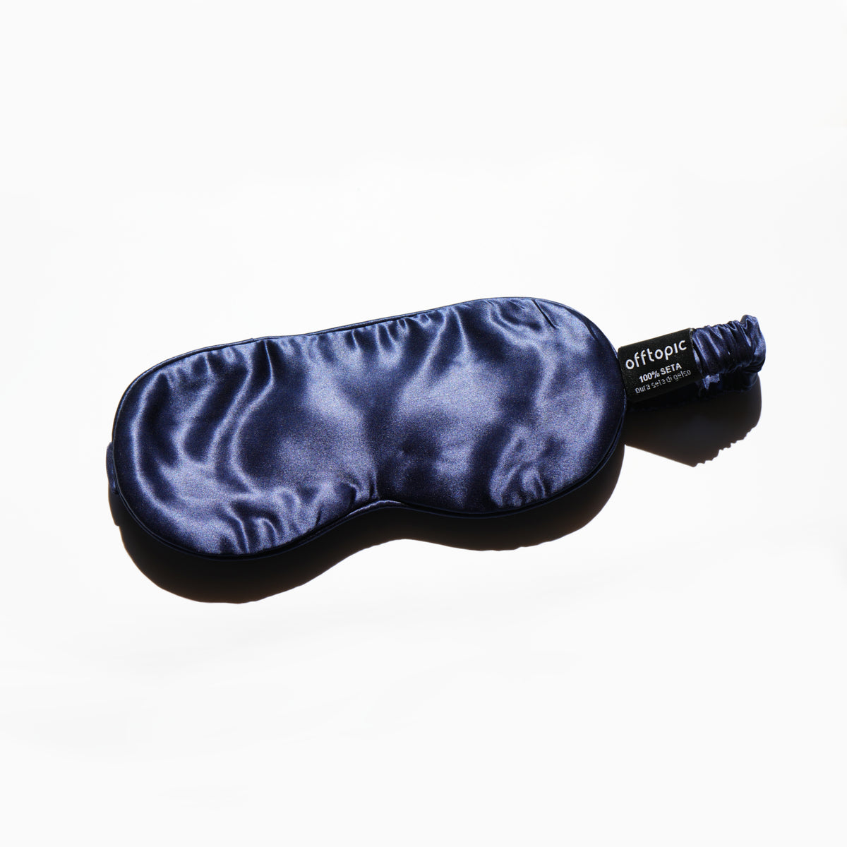 Mascherina Per Dormire In Seta 100% Jasmine Silk, Morbida E Ipoallergenica, Colore Blu Navy, Con Sacchetto Viaggio - 6