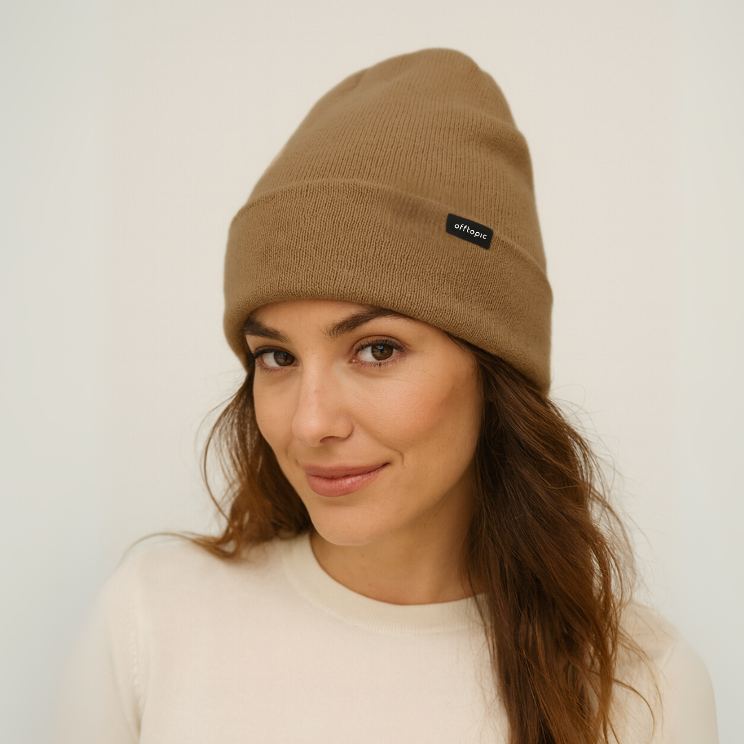 Cappello Invernale unisex interno 100% Seta Anticrespo | Camel