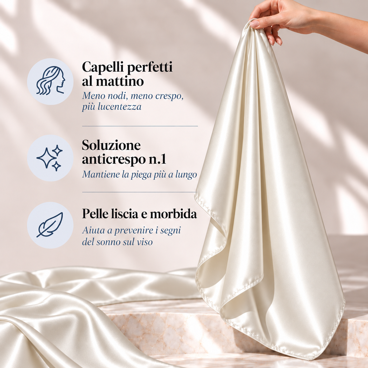 Federa 100% Seta Anticrespo | Bianca