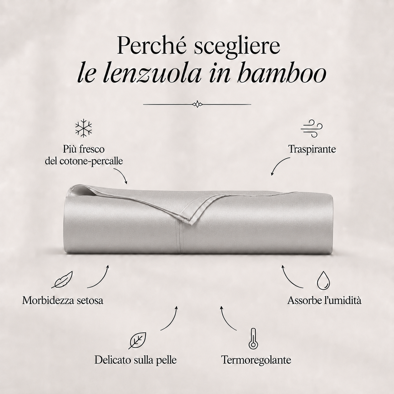 Set Lenzuola in Bamboo Premium | Grigio Perla