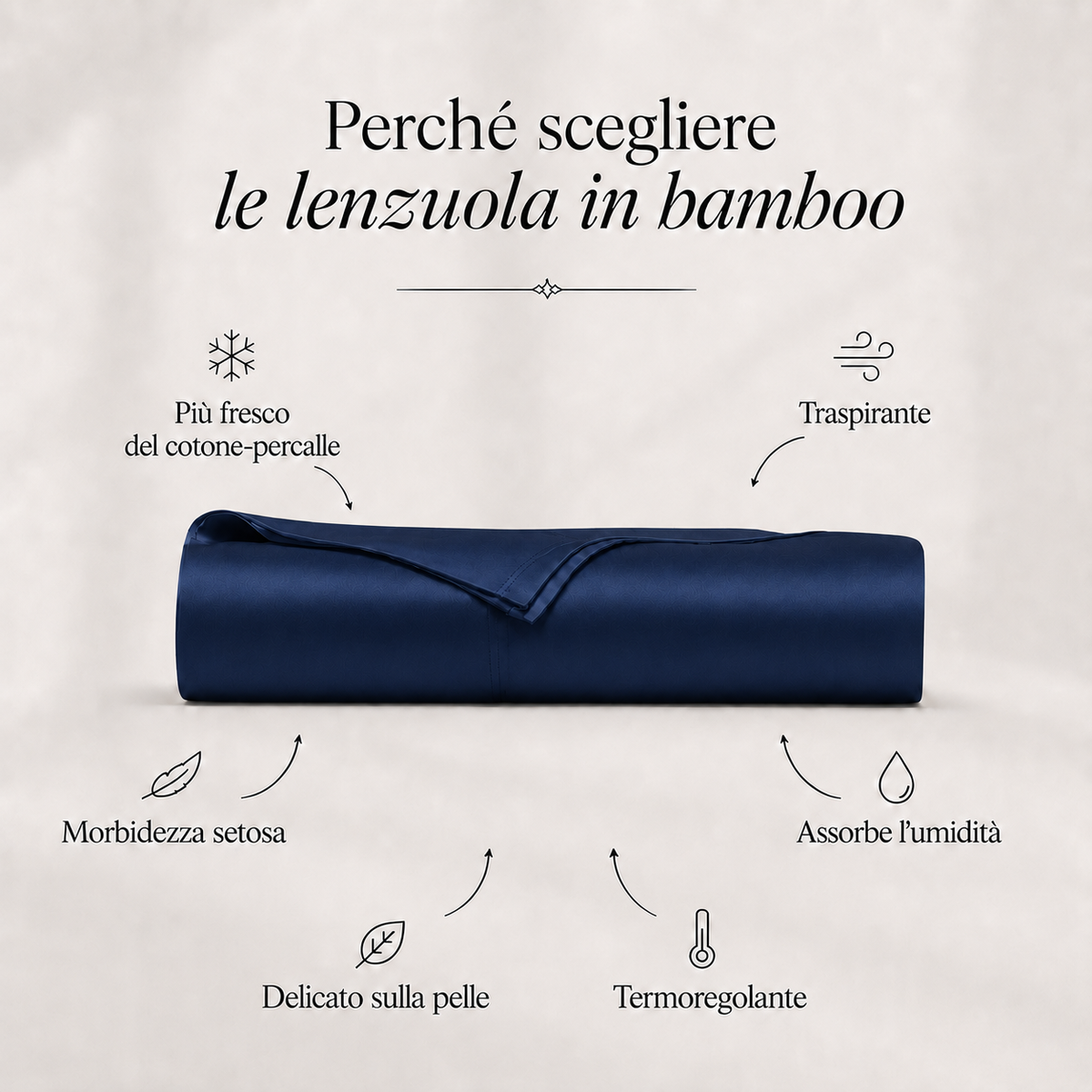 Set Lenzuola in Bamboo Premium | Blu Navy