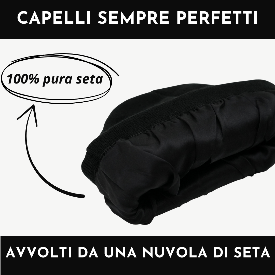 Cappello Invernale unisex interno 100% Seta Anticrespo | Nero
