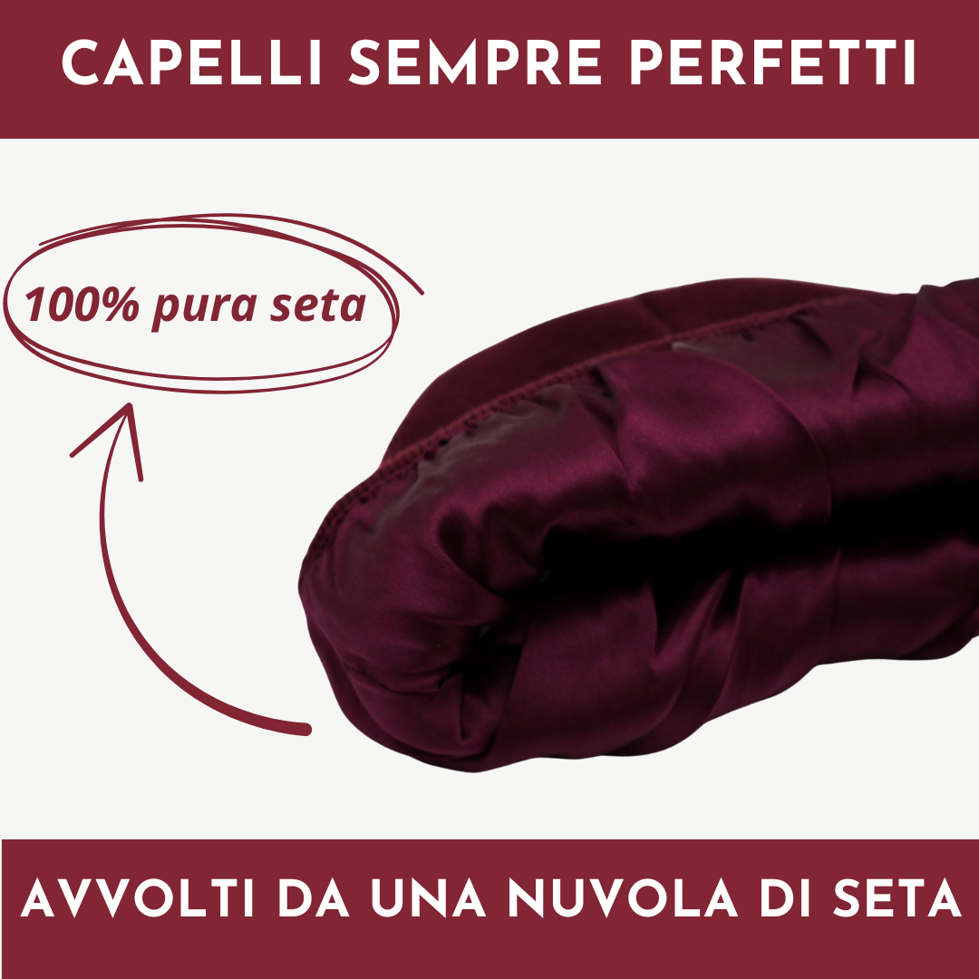 Cappello Invernale unisex interno 100% Seta Anticrespo | Bordeaux