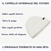 Cappello Invernale unisex interno 100% Seta Anticrespo | Bianco