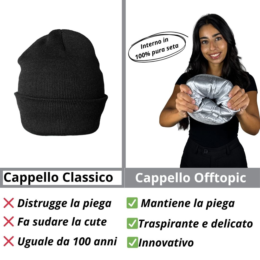 Cappello Invernale unisex interno 100% Seta Anticrespo | Grigio