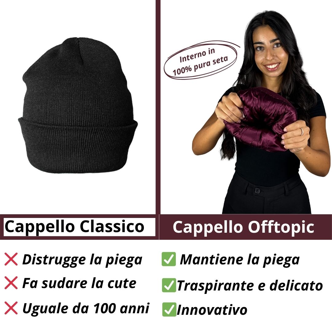 Cappello Invernale unisex interno 100% Seta Anticrespo | Bordeaux