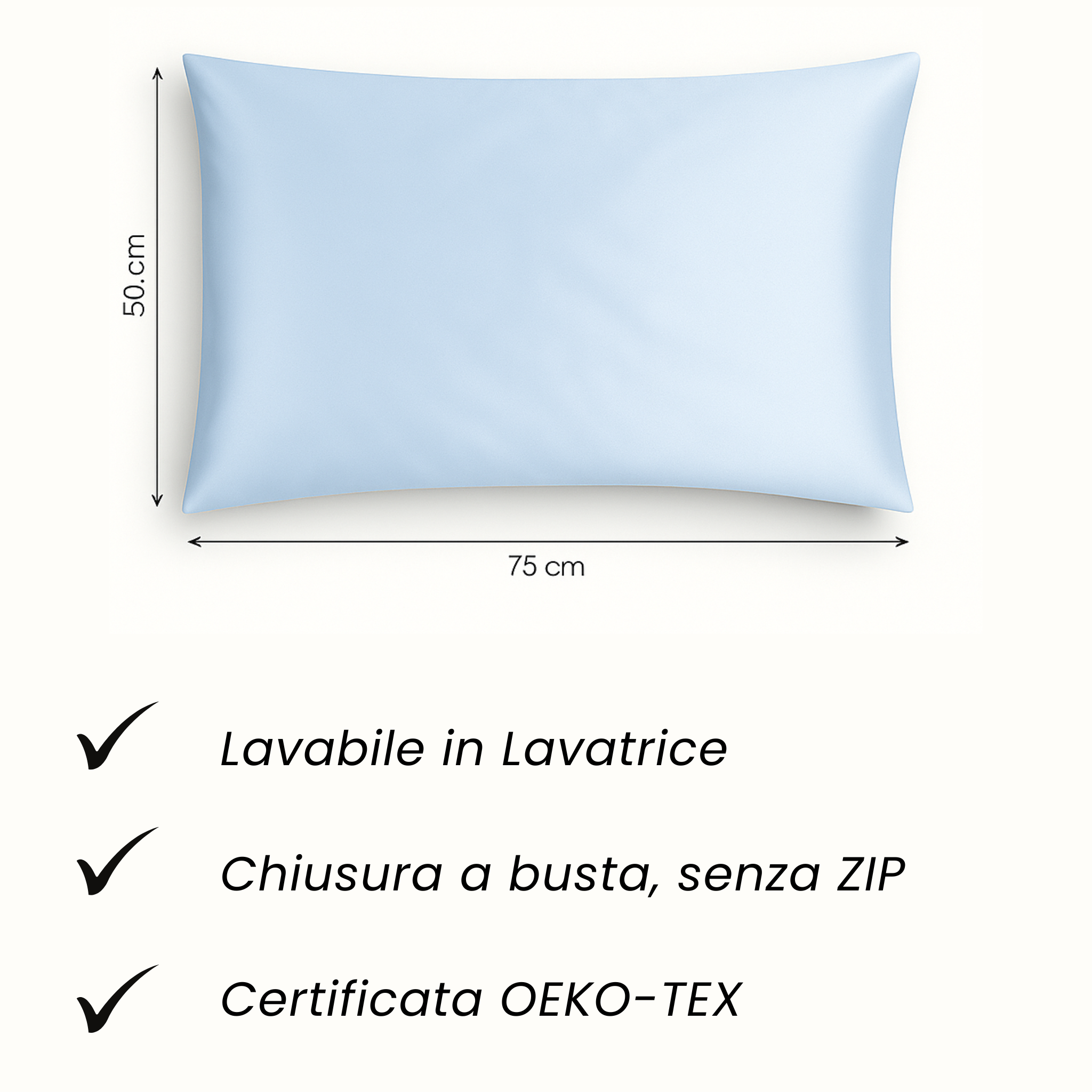 Federa 100% Seta Anticrespo | Azzurra