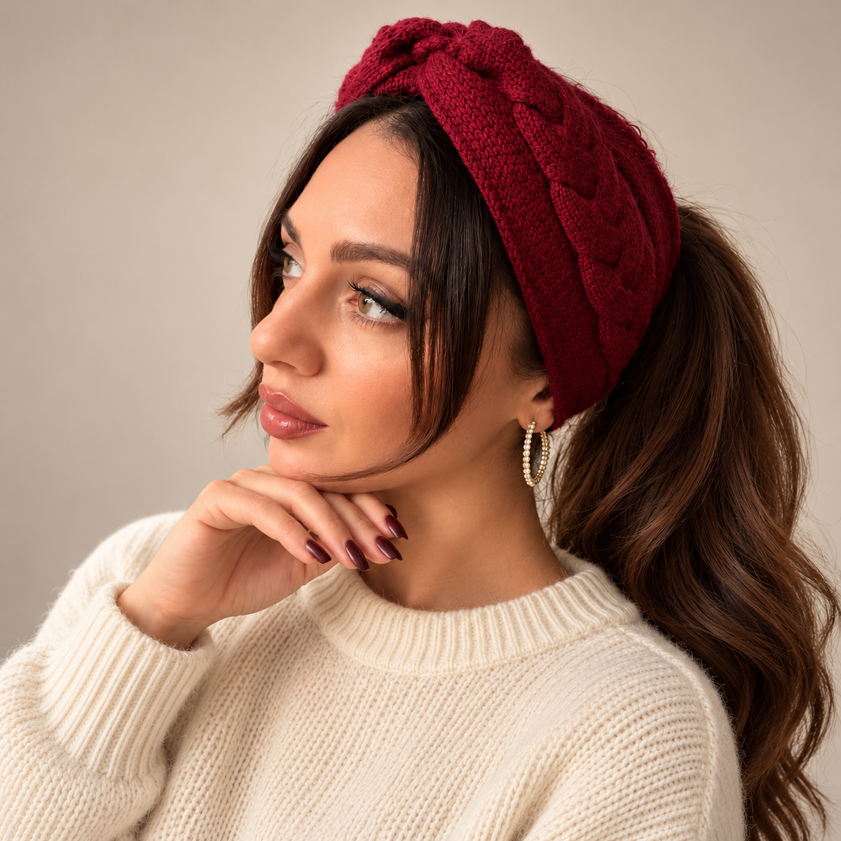 Fascia Invernale Lana Cashmere & Seta | Burgundy