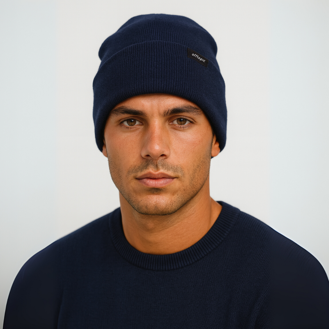 Cappello Invernale unisex interno 100% Seta Anticrespo | Blu Navy