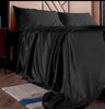 elegante set di lenzuola in 100% seta colore nero