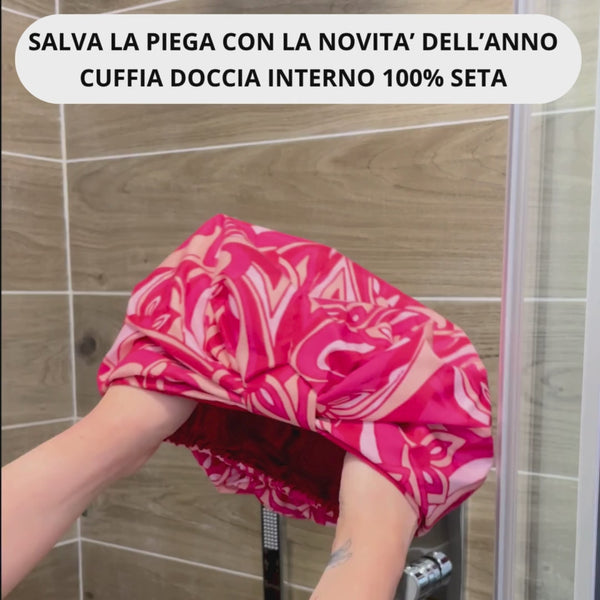 Cuffia doccia in Seta Salva Piega | Fantasia Pink