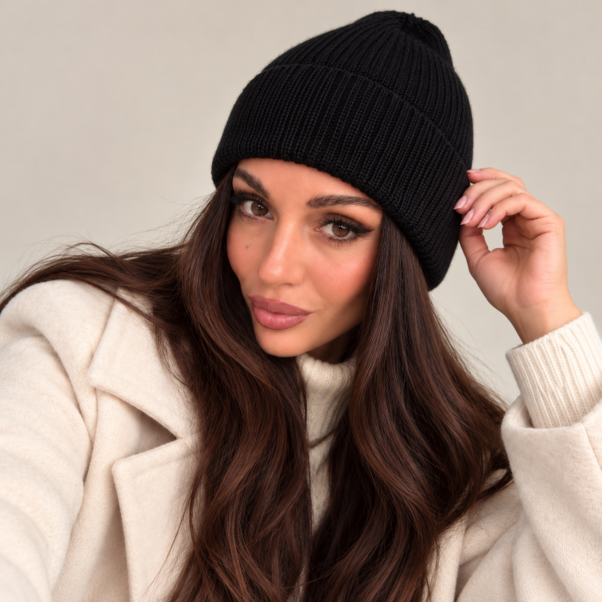 Cappello Invernale Lana Cashmere & Seta | Nero