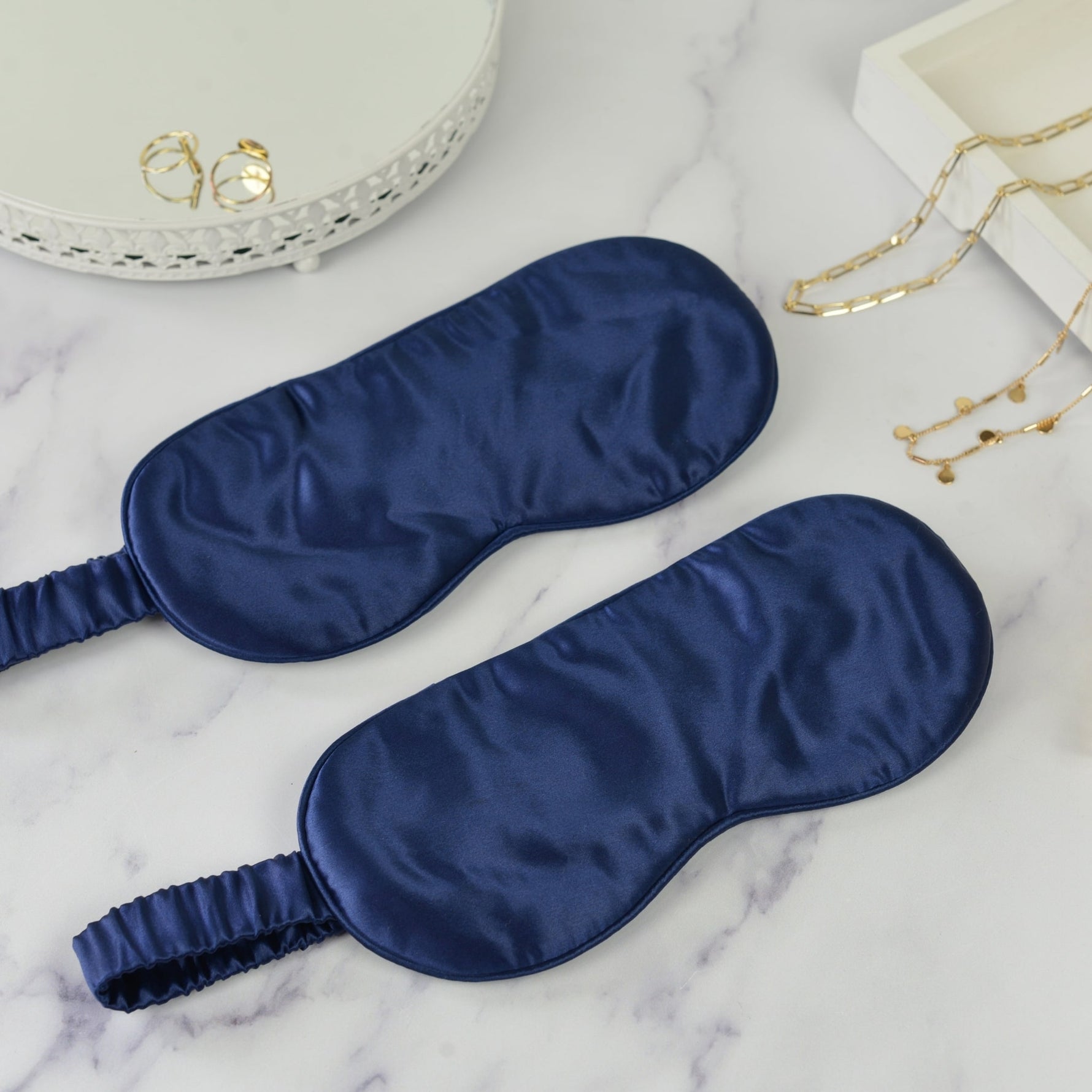 mascherine in seta color blu