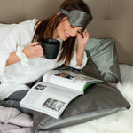 federa seta e mascherina grigio 