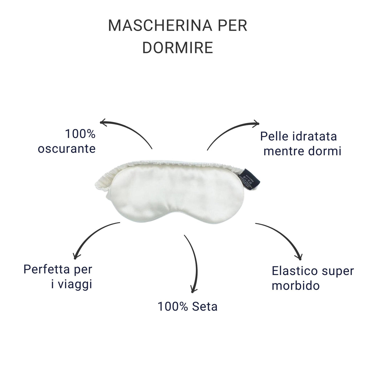 mascherina di seta viaggio per dormire